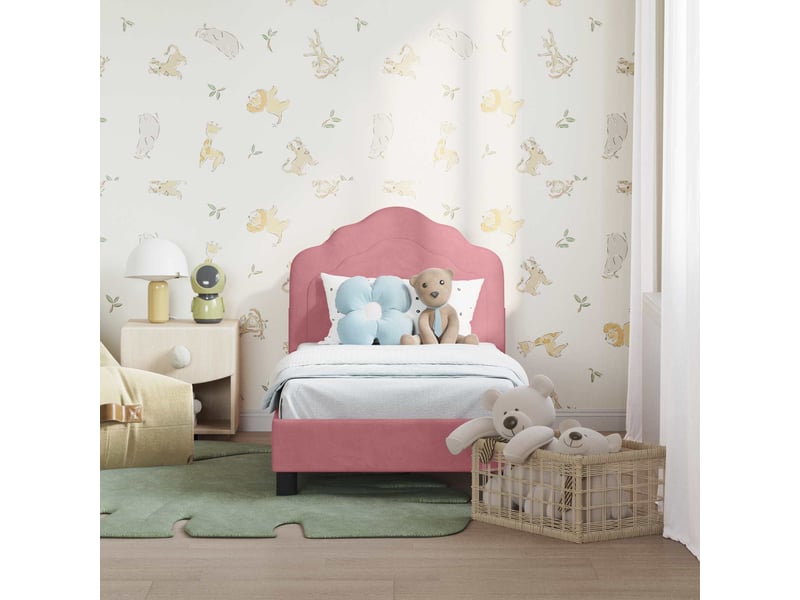  Lit simple- lit adulte -  cadre de lit pour tout-petit avec tête de lit rose 70 x 140 cm  - Conforama B