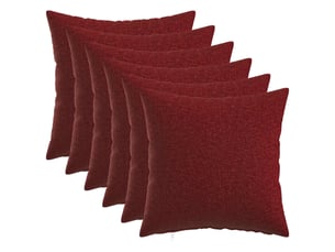 Lot de 6 coussins avec oreiller, coussins décoratifs heerlen bordeaux tissu cf50682