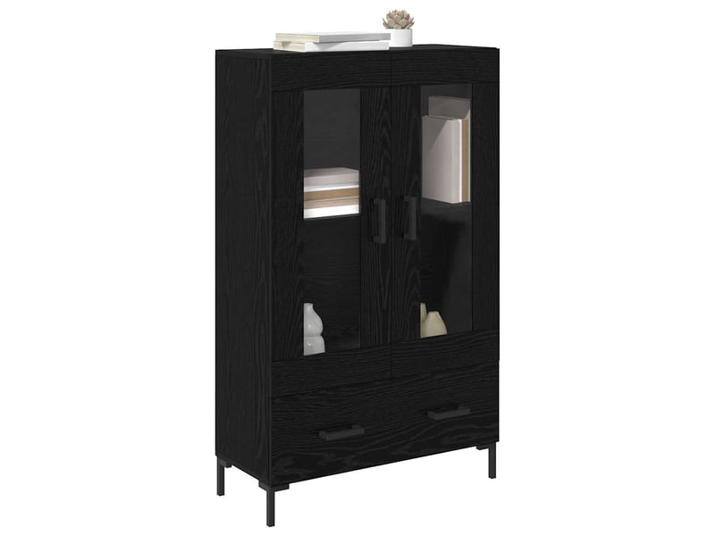  Buffet - haut armoire chêne noir 69,5 x 31 x 115 cm bois d'ingénierie  - Conforama C