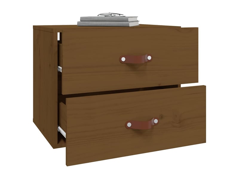  Lot de 2 table de chevet murales, table d'appoint marron miel 50x36x40 cm  - Conforama D