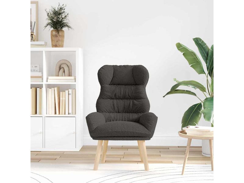  Fauteuil salon, fauteuil relax gris foncé 69 x 74 x 93 cm tissu sherpa shl2417  - Conforama C