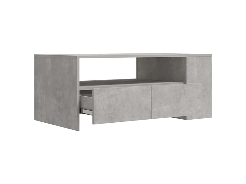  Table basse rectangulaire | table de salon gris béton 102x55x42 cm bois d'ingénierie shl905  - Conforama D