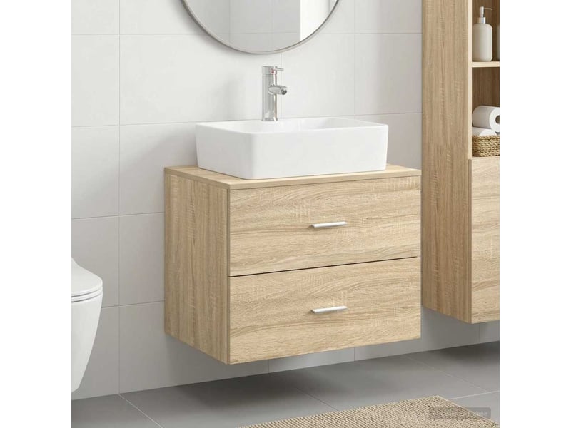  Ensemble de mobilier de salle de bain chêne sonoma cf64665  - Conforama B