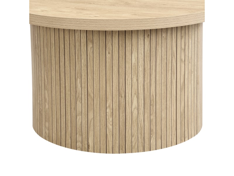  Table basse ronde en bois - double table - 66 cm de diamètre - 40 cm de hauteur - naturel - mdf - table d'appoint 40x40x46cm - Conforama R