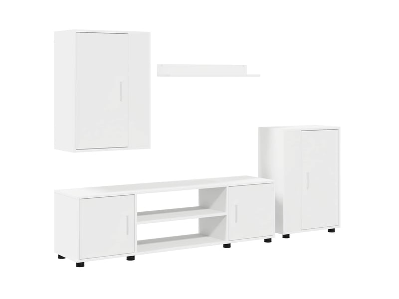  Ensemble meuble tv - banc tv - meuble de rangement blanc bois d'ingénierie  - Conforama A