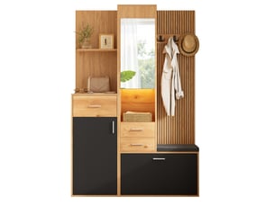 Armoire 1 porte(s) battante 3 tiroir(s) <strong></strong> <strong>ABC</strong> coloris noir largeur 32 cm