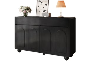Buffet 4 porte(s) 2 tiroir(s) BGSRYAO - 140 cm coloris noir
