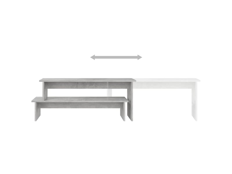  Meuble tv - banc tv - meuble de rangement gris béton 180x30x43 cm bois d'ingénierie  - Conforama E