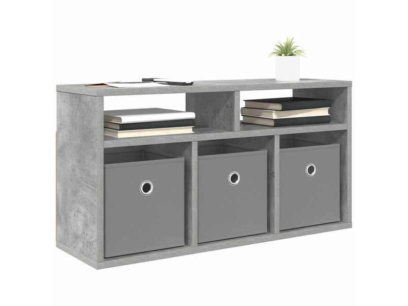  Meuble tv - basboard avec tiroir gris béton 72 x 22,5 x 38 cm  - Conforama C