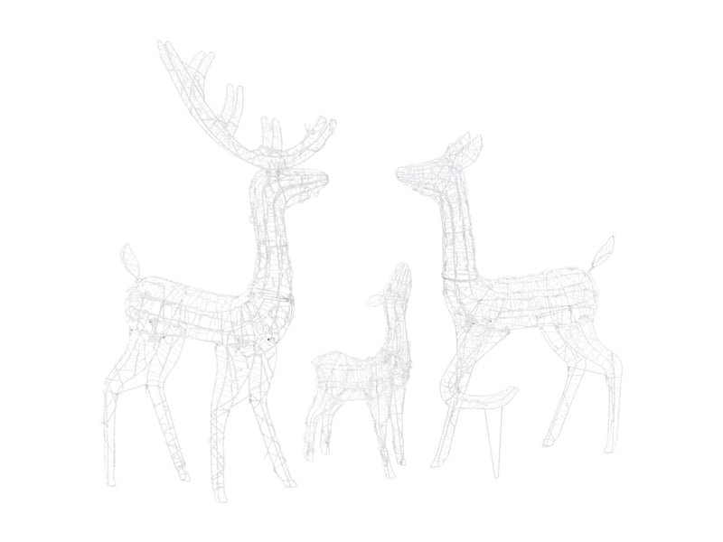Famille de rennes de décoration, éclairage de noël acrylique 300 led blanc froid cf62035 - Conforama E