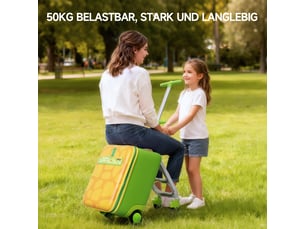 Valise enfant jovikids verte 3 en 1, 32 l, 4 roues, pliable et amovible