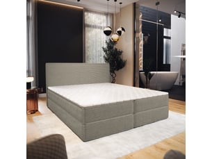 Lit avec rangement 160x200 cm <strong>MASSENO</strong>  <strong></strong> coloris beige