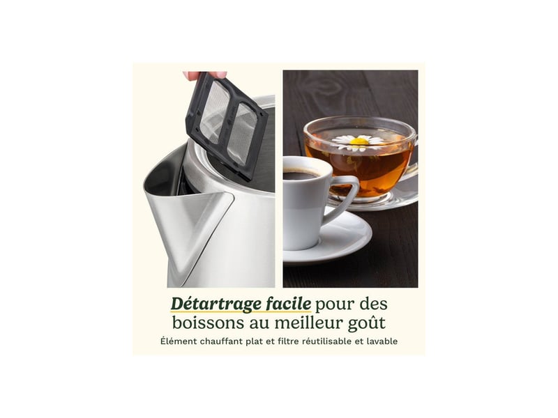  Bouilloire electrique 1,7 l acier inox double paroi 3 kw base 360° CUI3030050198218 - Conforama C