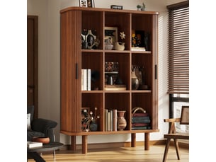 Buffet de cuisine 2 porte 110x40x160 cm - meuble de rangement avec porte à enroulement et étagères réglables - marron foncé