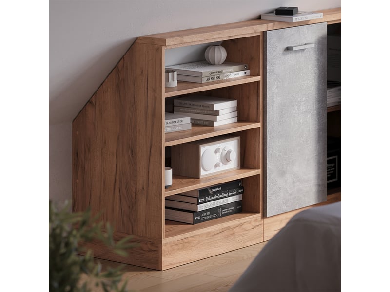  Vicco meuble sous pente, chêne de force doré, 60cm avec 4 compartiments  - Conforama E