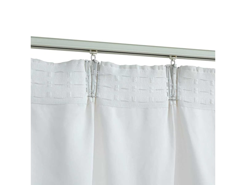  Lot de 2 rideaux occultants, rideaux black-out avec crochets blanc cassé 140x225 cm cf44871  - Conforama D