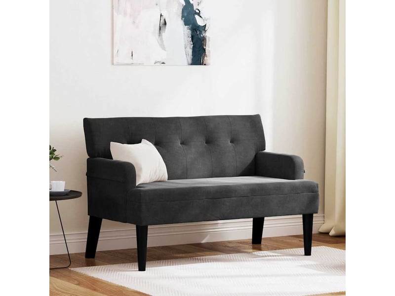  Banc chambre, banc de lit chesterfield noir 112x65,5x75 cm velours  - Conforama B