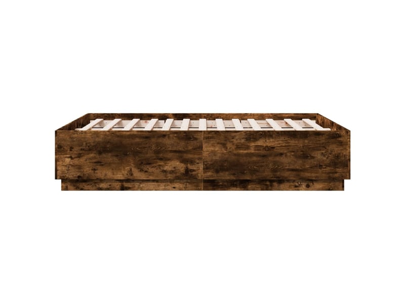  Lit double- lit adulte -  cadre de lit sans matelas chêne fumé 120x190 cm  - Conforama D