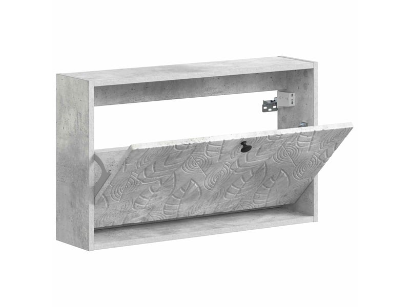  Meuble à chaussures mural, armoire à chaussures delft 71x17x43 cm gris béton  - Conforama C