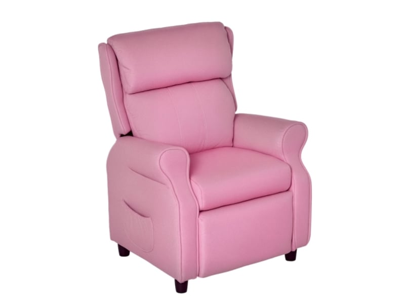  Canapé fauteuil enfant rose, repose-pieds, dossier réglable, accoudoirs, fauteuil relax, 3-5 ans, filles et garçons  - Conforama A