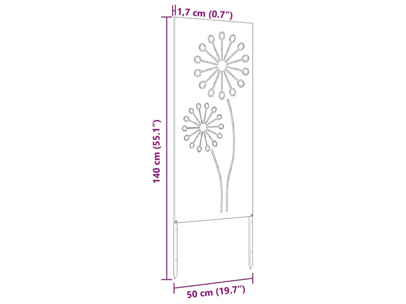  Vidaxl écran de confidentialité de jardin anthracite 50 x 140 cm  - Conforama C