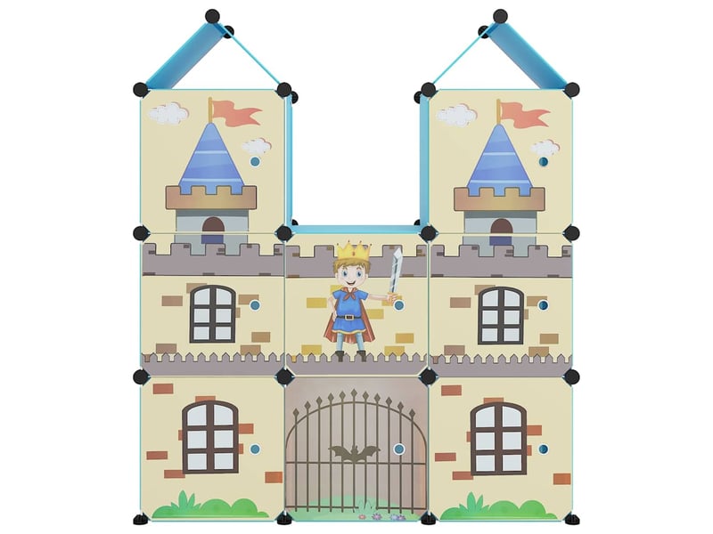  Armoire de rangement pour enfants avec 8 cubes bleu pp  - Conforama C