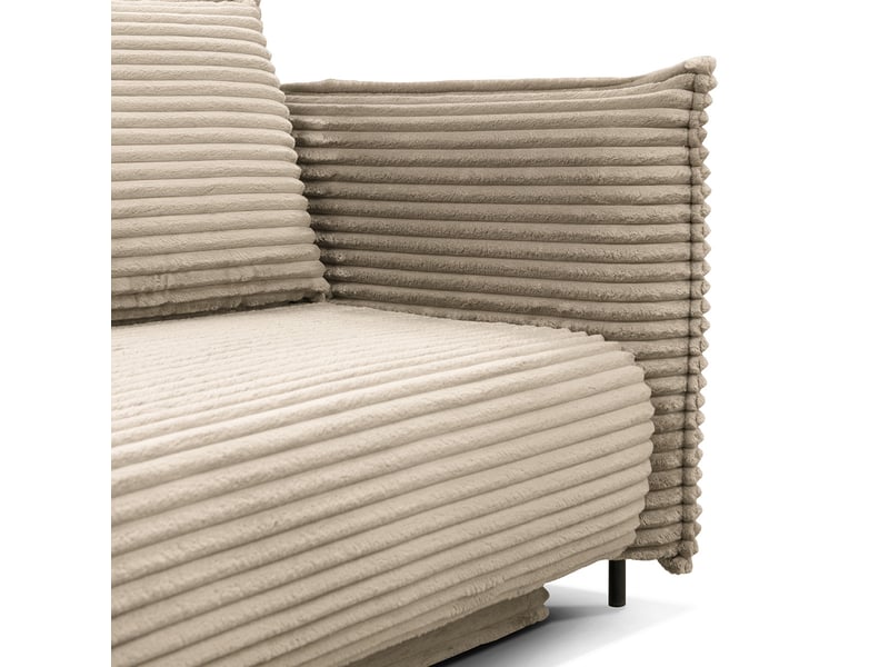  Canapé sorrento - velours côt. Beige - droit - convert. - 3pl 3CA60.AM.3D.C.02 - Conforama C