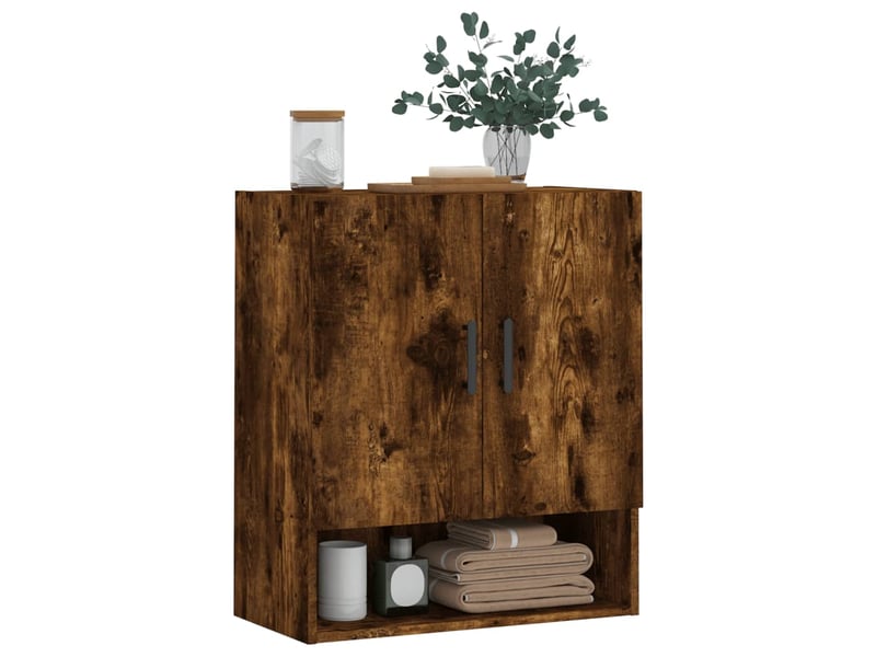  Armoire murale salon, meuble de rangement chêne fumé 60x31x70 cm bois d'ingénierie shl9283  - Conforama C