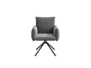 Lot de 2 chaises de salle à manger pivotantes 360°,velours,gris