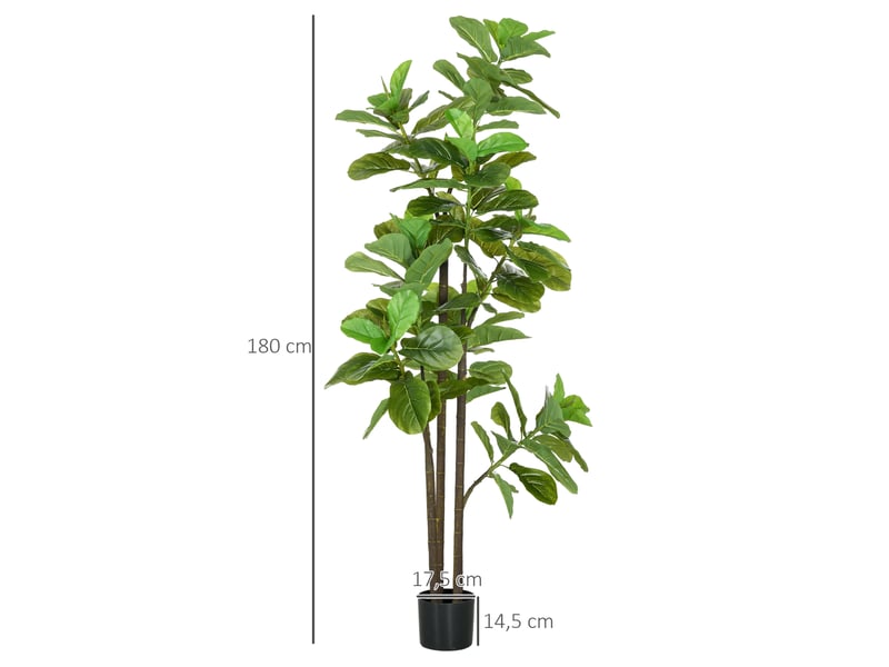 Lot de 2 plantes artificielles figuier à feuilles de violon ficus lyrata hauteur 180cm avec pot - Conforama E