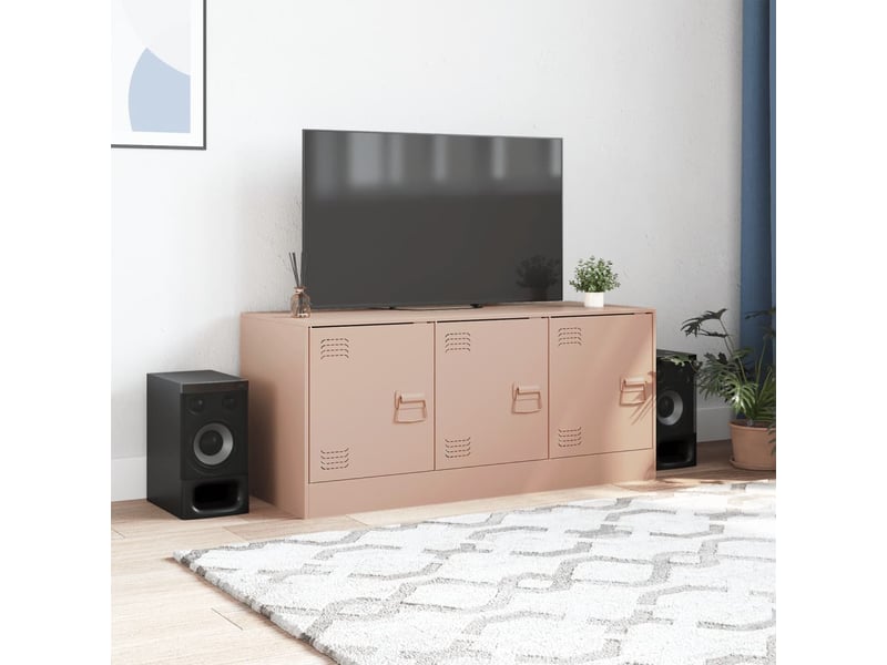  Meuble tv - banc tv - meuble de rangement rose 99x39x44 cm acier  - Conforama C