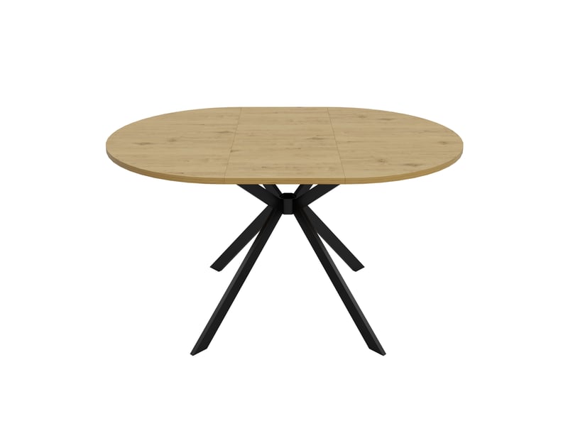 Table à manger extensible rondeovale couleur bois, 100/140 x 100 cm, 4–6 places - Conforama A