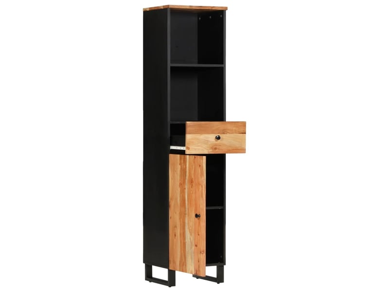  Armoire de salle de bain, cabinet de salle de bain 38x33x160 cm bois massif d'acacia cf65001  - Conforama C