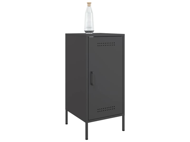  Buffets 2 pcs - bahut - meuble de rangement noir 36x39x79 cm acier  - Conforama D