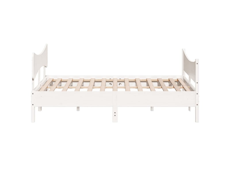 Lit double- lit adulte - cadre de lit sans matelas blanc 200x200 cm bois massif de pin - Conforama D