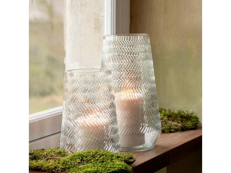  Vase relief en verre ingrid 28cm transparent  - Conforama C
