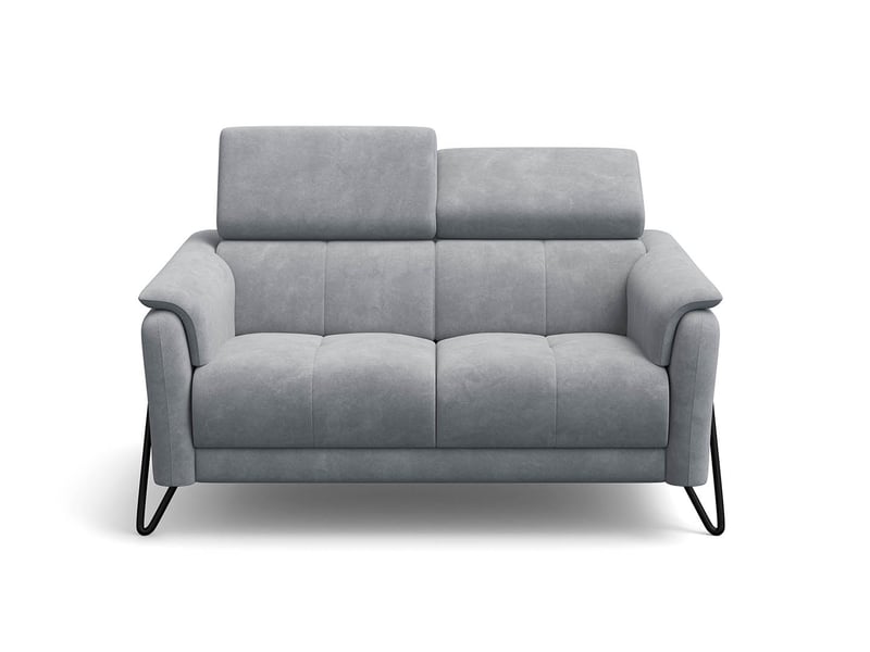  Canapé 2 places roden, tissu velours gris clair RODEN - Conforama C