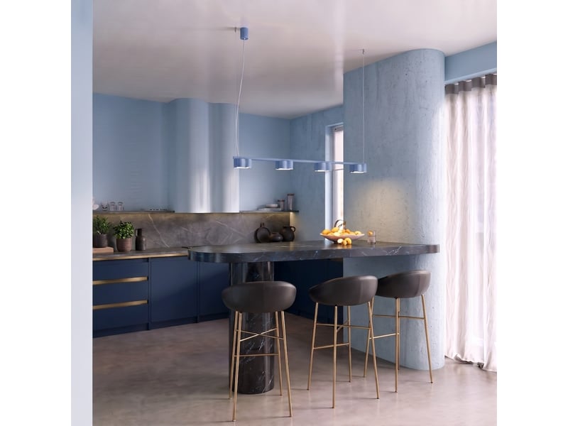  Lustre ovio 4 azur gx53 aluminium moderne 208x122x12cm SL.3405 - Conforama C