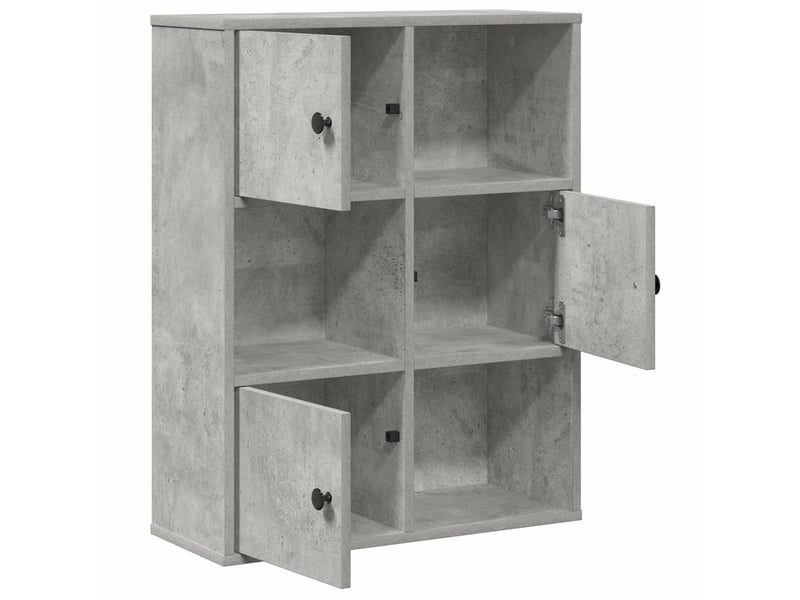  Bibliothèque, meuble de rangement salon gris béton 60x24x76,5 cm bois d'ingénierie  - Conforama D