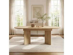Table extensible 4 à 8 personnes avec plateau épais pour salle à manger en mdf 160×80×75,5 cm chêne