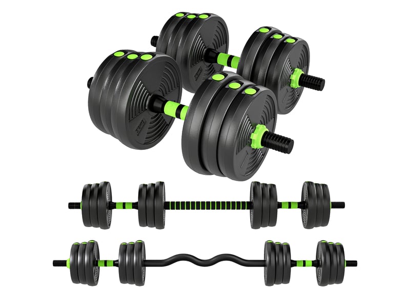  Ensemble d'haltères réglables 25 kg, haltères, barres d'haltères, ensemble de musculation  - Conforama B
