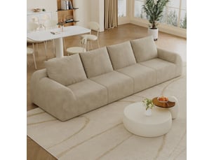 Canapé droit compressé fixe <strong>MODENVIE</strong> <strong></strong> 4 places Tissu kaki