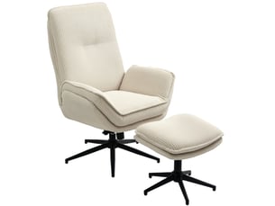 Fauteuil pivotant rembourré avec repose-pieds, fauteuil inclinable moderne pour salon, chambre, bureau, beige