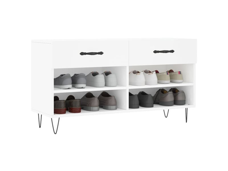 Banc à chaussures, meuble à chaussures blanc 102x35x55 cm bois d'ingénierie shl4022  - Conforama C