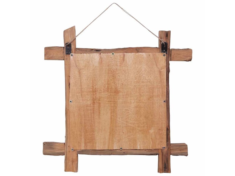  Miroir, miroir décoratif à bûches naturel 70x70 cm bois de teck recyclé cf62685  - Conforama C