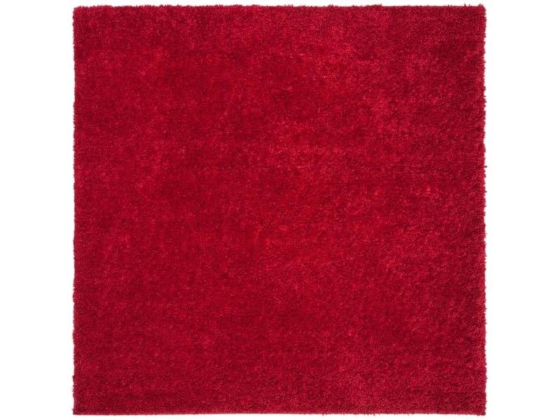  Tapis shag en polypropylène rouge, 201 x 201 cm  - Conforama A