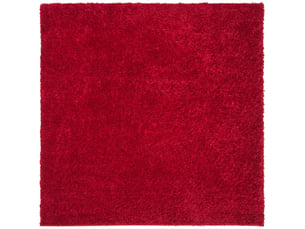 Tapis shag en polypropylène rouge, 201 x 201 cm