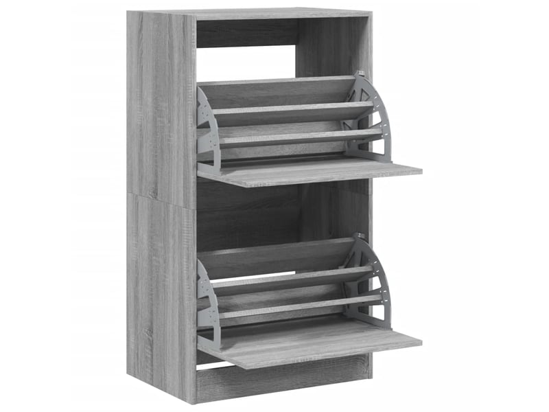  Meuble à chaussure | armoire à chaussures 2 tiroirs rabattables sonoma gris shl8696  - Conforama E