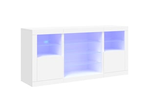 Buffet - bahut - meuble de rangement avec lumières led blanc 142,5x37x67 cm