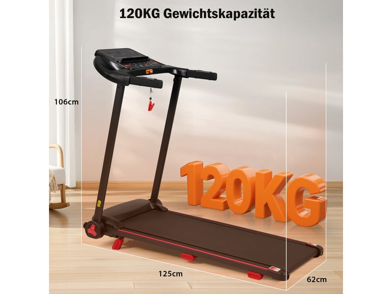  Tapis de course pliable 3 cv, 14 km/h, inclinaison 8 %, bluetooth, 120 kg  - Conforama C